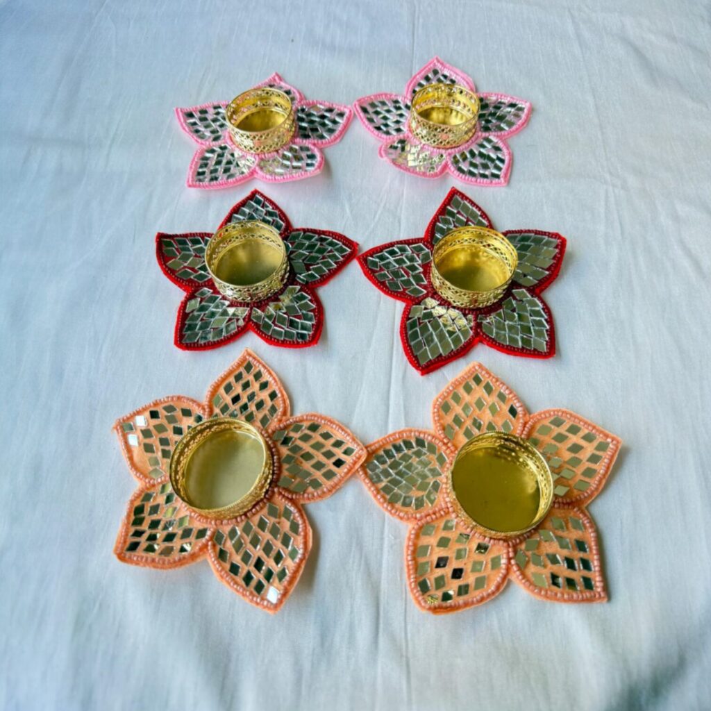 Fabdecor Artisanal Festive Candle Holder #32 (Pack of 2)