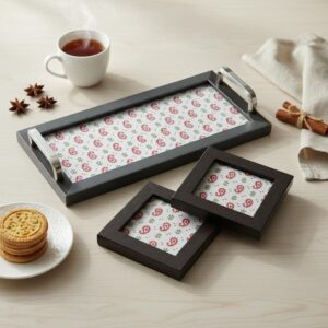 Fabdecor Artisanal Festive Tray and Coaster #5