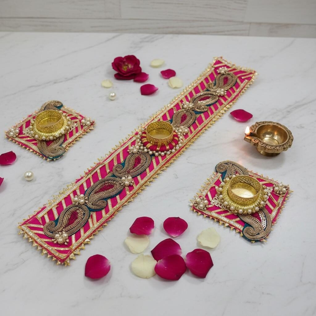 Fabdecor Artisanal Festive Tray and Coaster #3