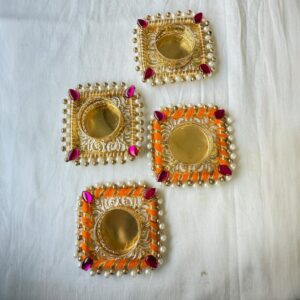 Fabdecor Artisanal Festive Candle Holder #16 (Pack of 2)