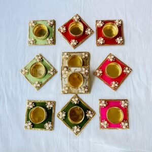 Fabdecor Artisanal Festive Candle Holder #35 (Pack of 2)