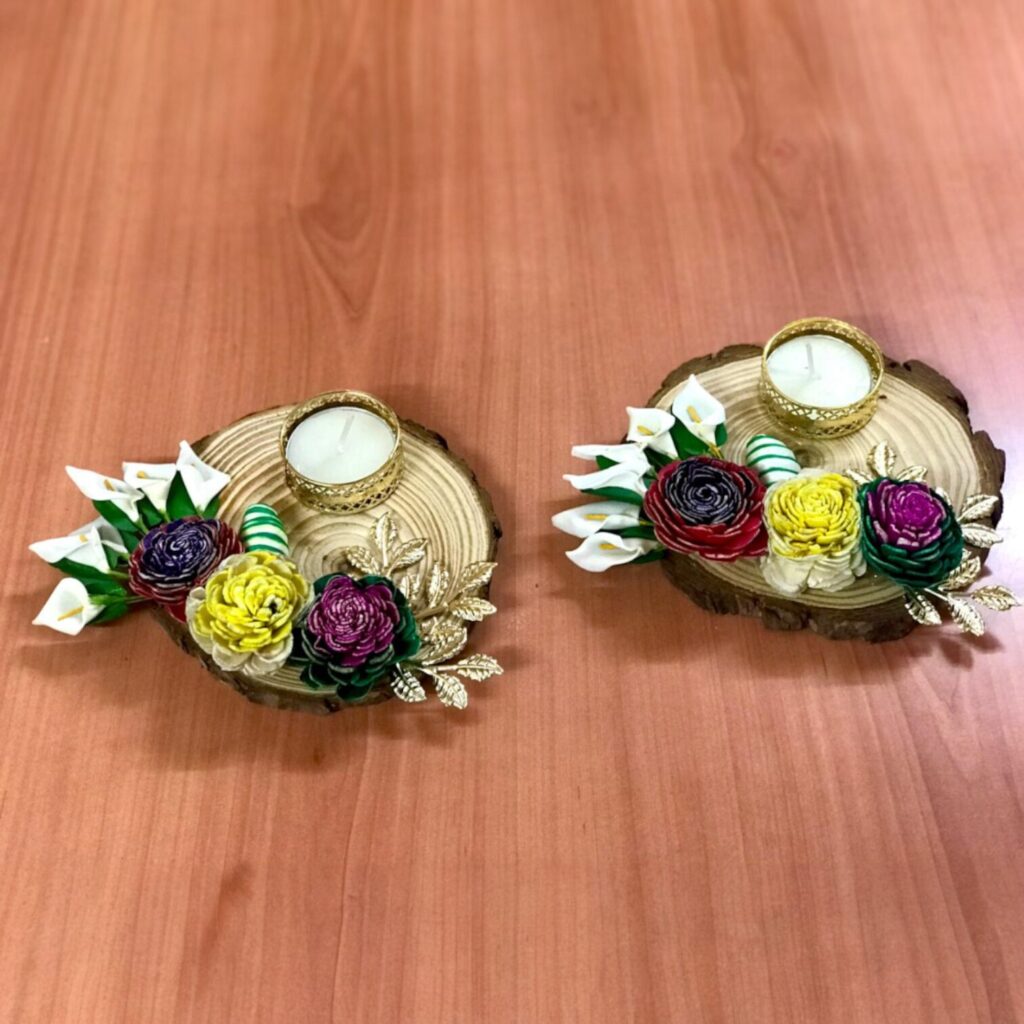 Fabdecor Artisanal Festive Candle Holder #64 (Pack of 2)