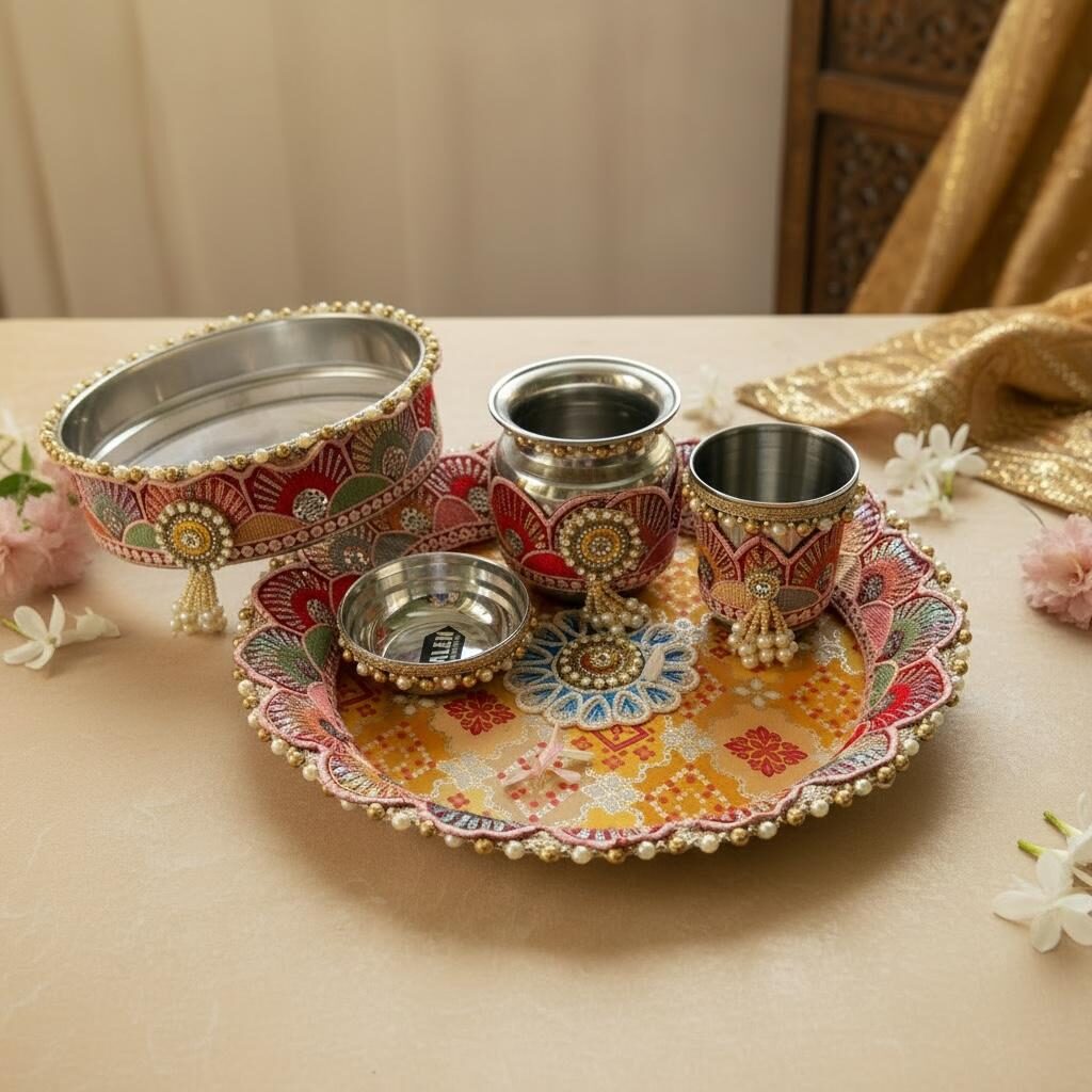 Fabdecor Artisanal Festive Pooja /Aarti Thali #17