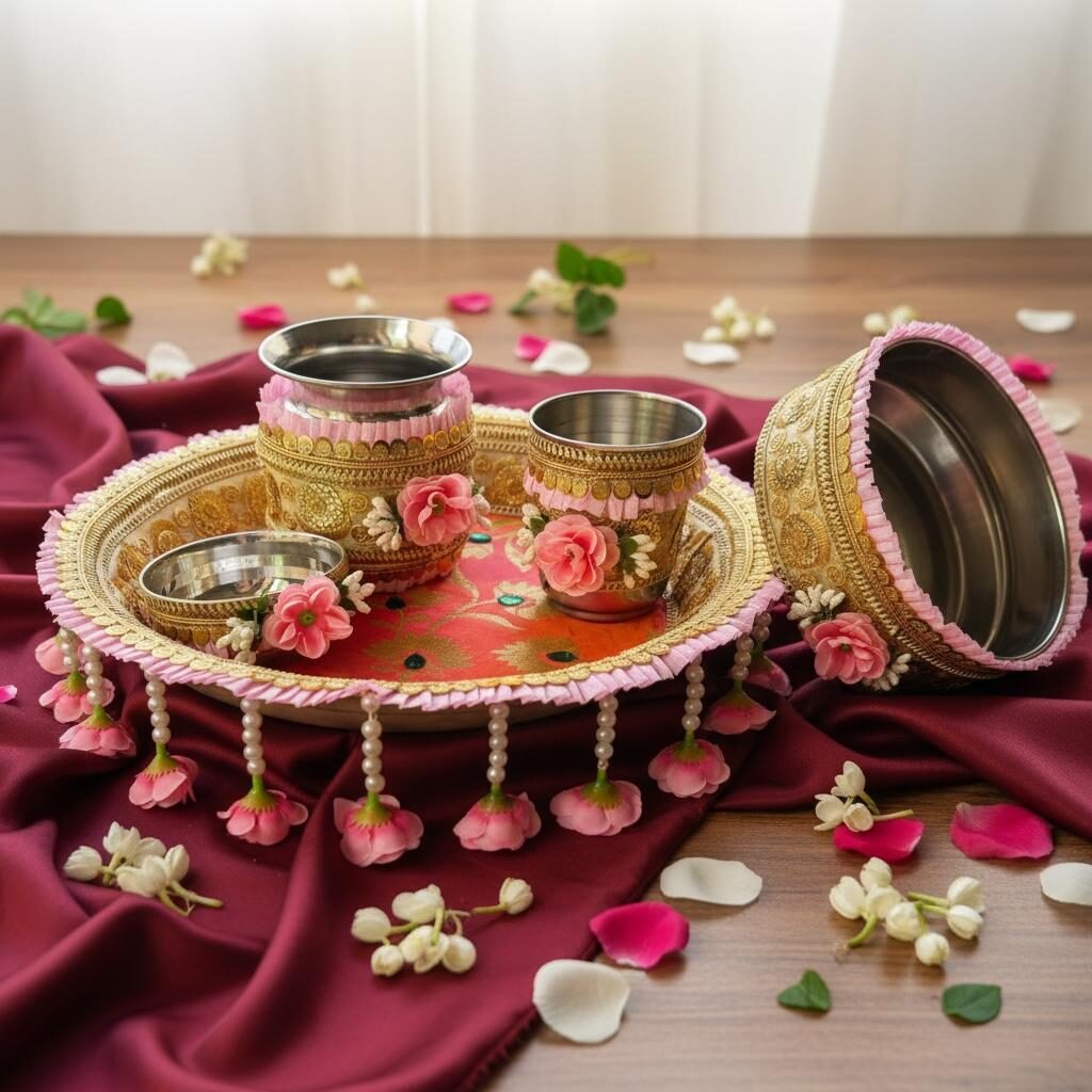 Fabdecor Artisanal Festive Pooja /Aarti Thali #18