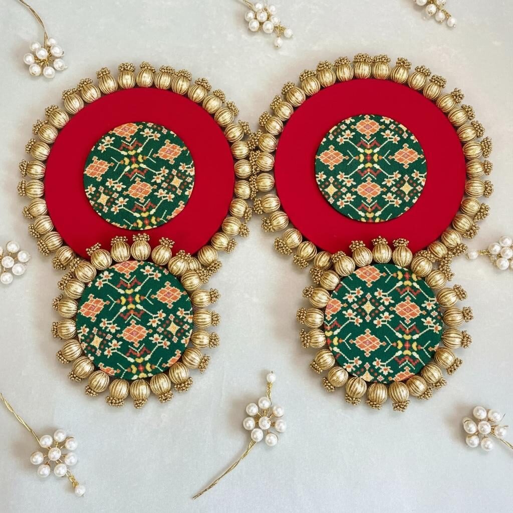 Fabdecor Artisanal Festive Rangoli #37 (Set of 2 Platters)*