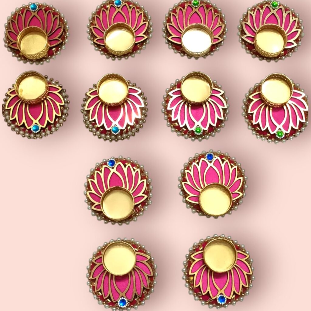 Fabdecor Artisanal Festive Candle Holder #30 (Pack of 2)