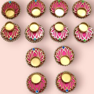 Fabdecor Artisanal Festive Candle Holder #30 (Pack of 2)