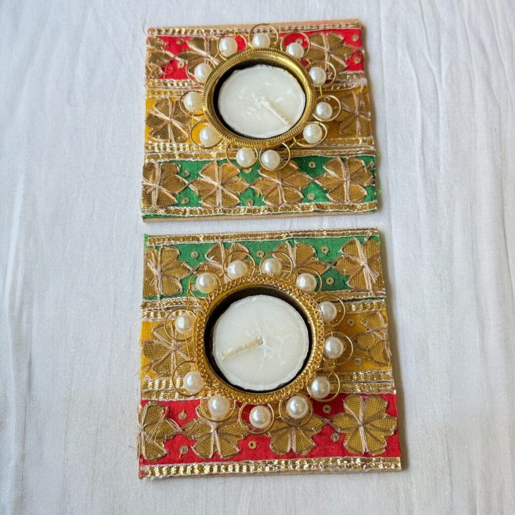 Fabdecor Artisanal Festive Candle Holder #46 (Pack of 2)