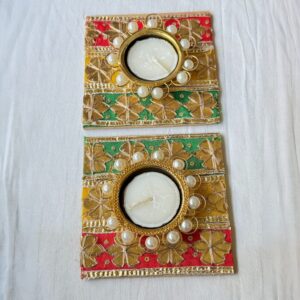 Fabdecor Artisanal Festive Candle Holder #46 (Pack of 2)