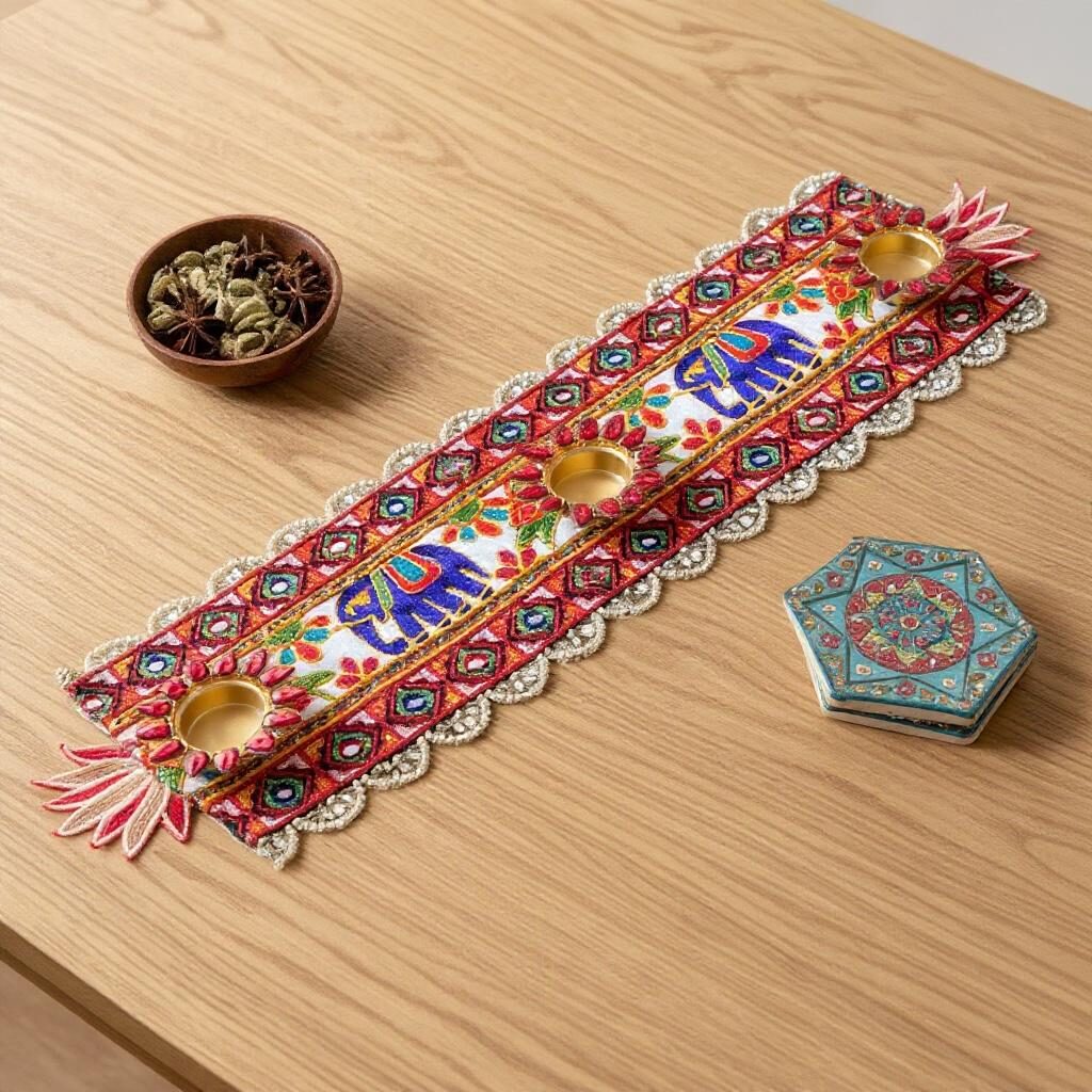 Fabdecor Artisanal Festive Tray and Coaster #6