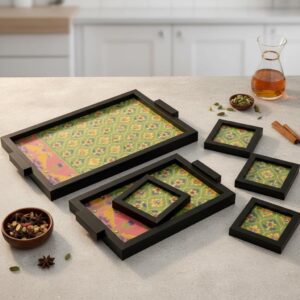 Fabdecor Artisanal Festive Tray and Coaster #8